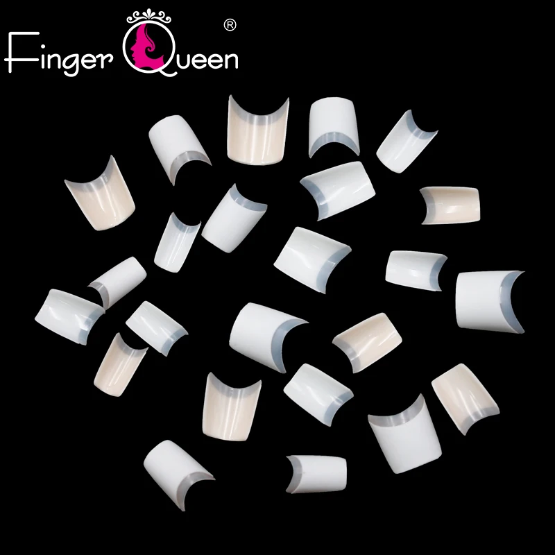 FingerQueen 100 шт+ розничная коробка балерина половинные ногти Советы гроб накладные ногти ABS искусственные DIY накладные наклейки на ногти FQ-213
