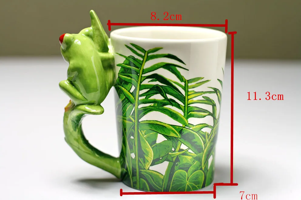 Новая ручная роспись 3D кружка с животными лягушка керамическая чашка с мультяшными животными ребенок как чашка