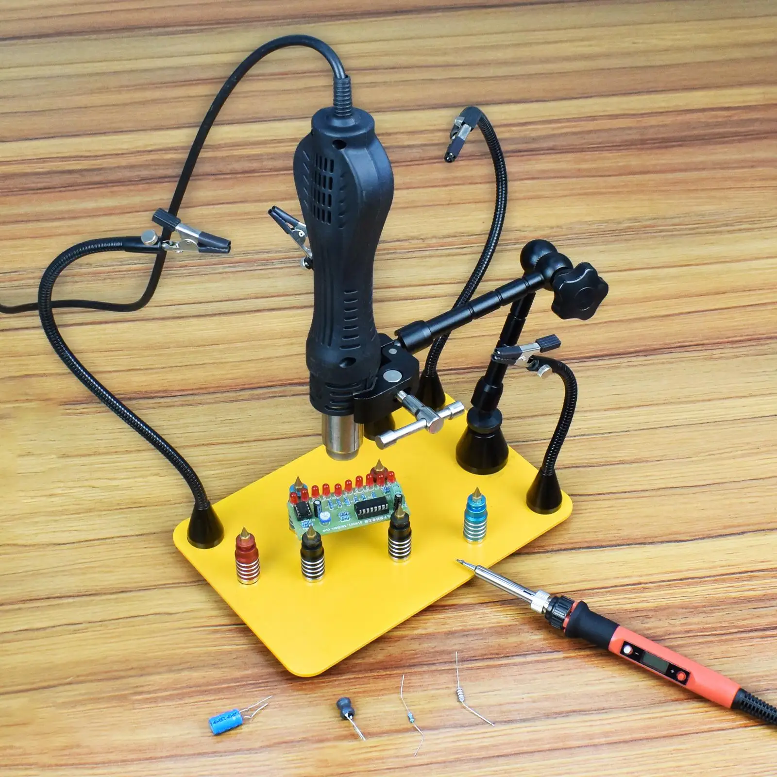 soldering stations NEWACALOX Strong Magnetic Base PCB Holder Third Hand Tool Welding Repair Tool Soldering Stand Heat Gun Bracket Helping Hands cheap stick welder