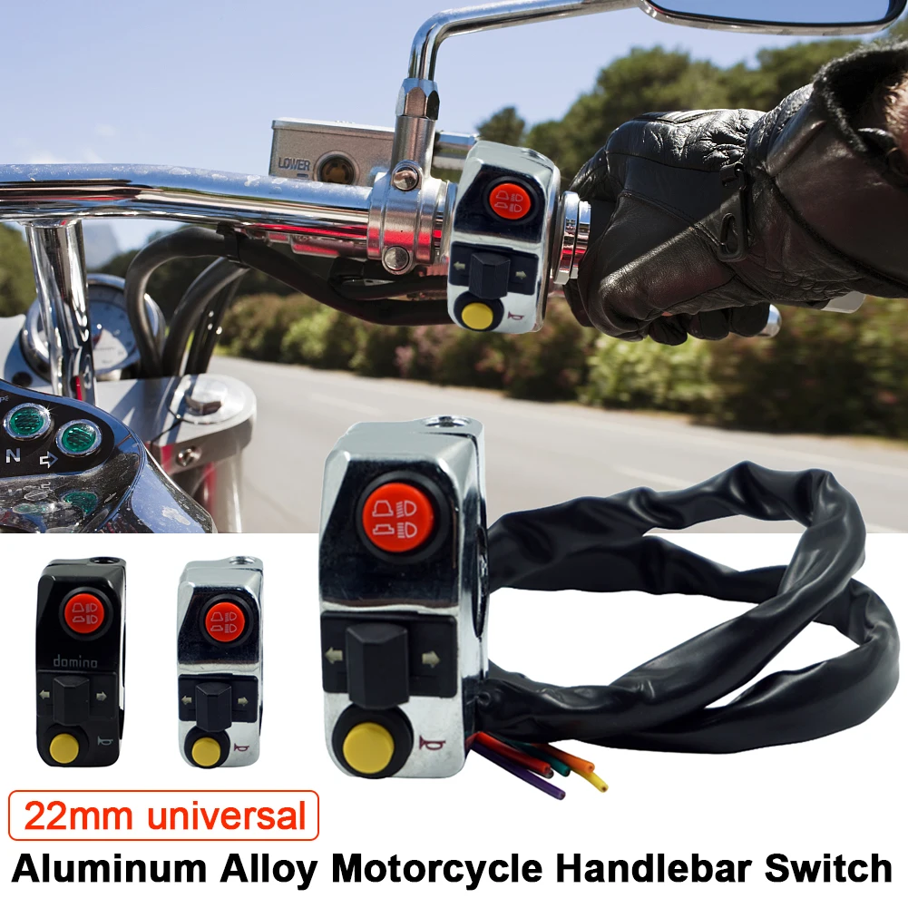 7//8/" 22mm Motorcycle Handlebar Switch Horn Turn Signals Light On//Off Universal