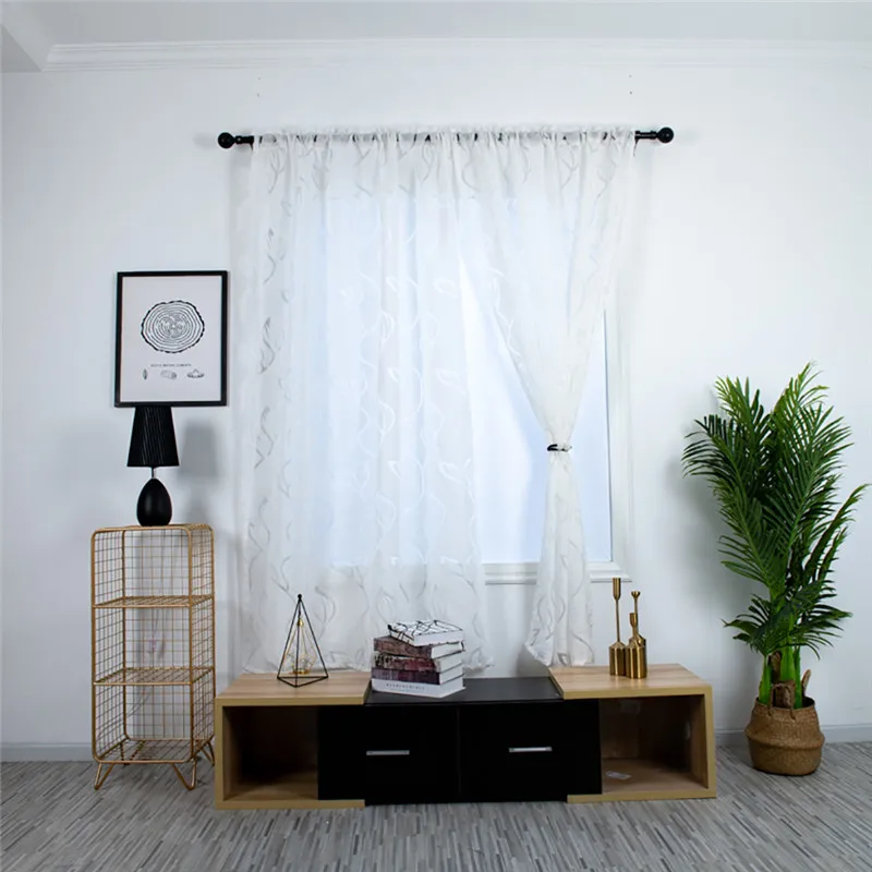 Trees Sheer Curtain Tulle Window Treatment Voile Drape Valance Fabric curtains for bedroom rideaux pour le salon  #4O09 (28)