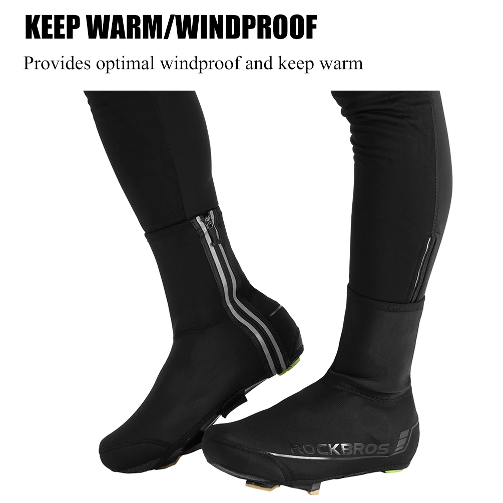 ROCKBROS Shoe Cover Bicycle Winter Cycling Shoes Overshoes Road Bike Mtb Windproof Toe Warmer Mtb Footwear Winter Shoe Cover