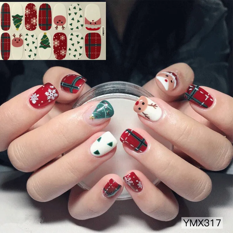 YMX317 3D роскошный логотип, Спортивная наклейка для нейл-арта, самоклеющиеся черно-белые наклейки для самостоятельной сборки, ультратонкие наклейки для маникюра, женские - Цвет: YMX317