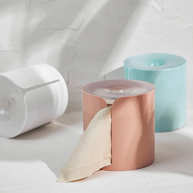 

New Brand Modern Home Napkins Holder Case Plastic Tissue Box Home Car Napkins Holder Case Home Round Organizer Decoration Tools