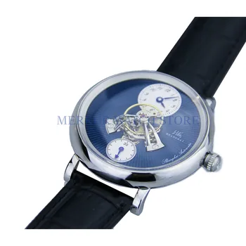 

Mens Wrist watch Shanghai Flying Centered Wheel Sapphire Pop GLass Automatic Dress Luxury Casual Blue Dial