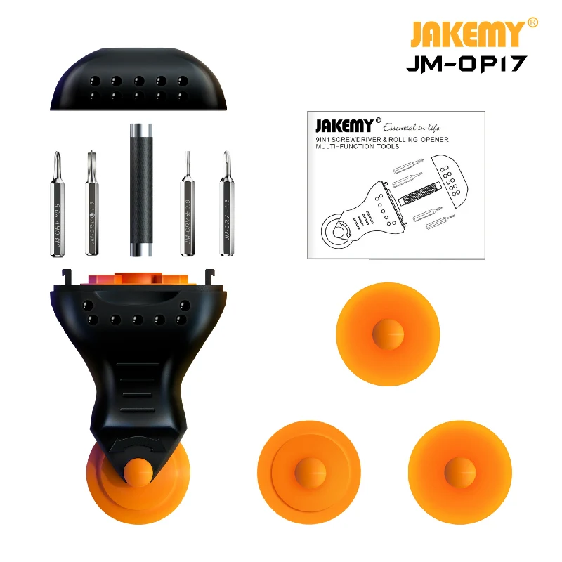 JAKEMY 9 в 1 JM-OP17 мини многофункциональная переносная отвертка со сменным роликом DIY инструмент для телефона для разборки планшета