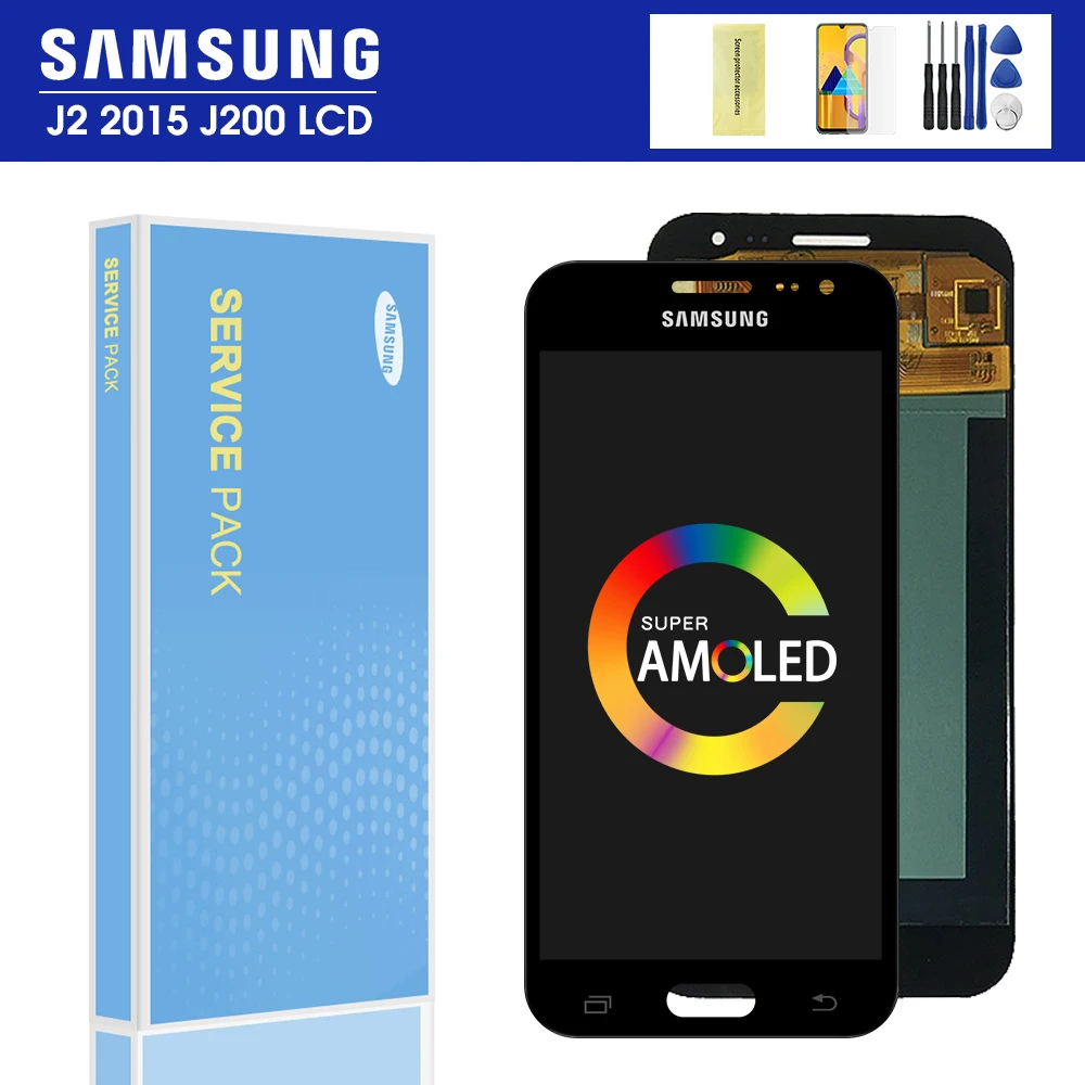 ЖК-дисплей j200f для Samsung Galaxy J2 2015 J200 J200F J200H с сенсорным экраном и дигитайзером в
