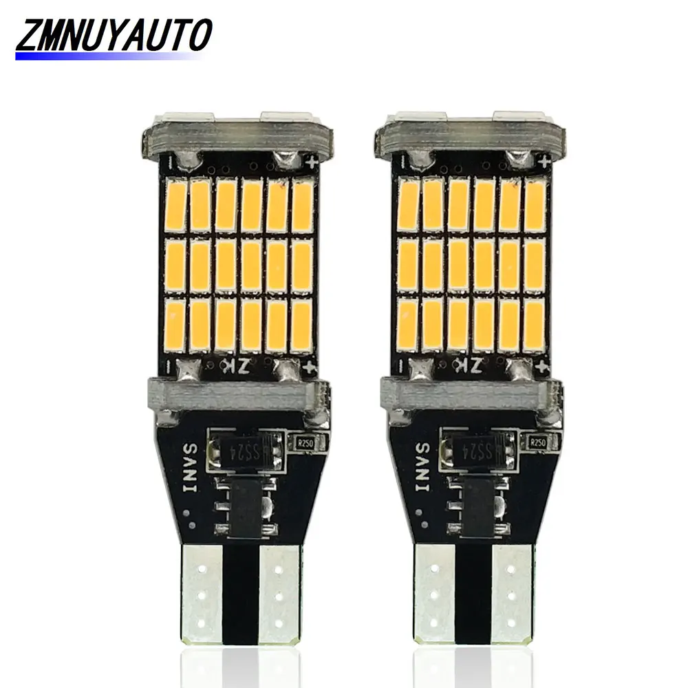 2 шт. T15 W16W светодиодный обратный Светильник лампы 920 921 912 С CAN BUS 45SMD 4014 авто