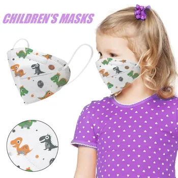 

Lovely Dinosaur Cartoon Child Mask High-Density Dustproof Breathable Mask Reusable Face Mask PM2.5 Protective Filter Mask 50PCs