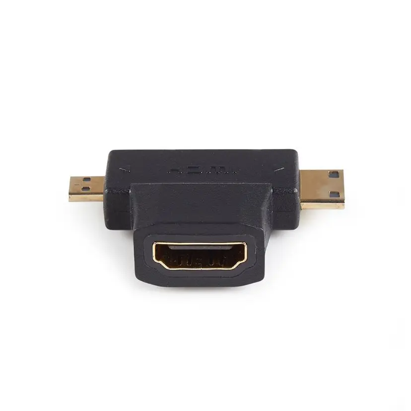 Centechia 3 в 1 HDMI к Micro HDMI Мужской мини HDMI мужской 1,4 женский кабель адаптер T Форма конвертер для HDTV 1080p HDMI кабель