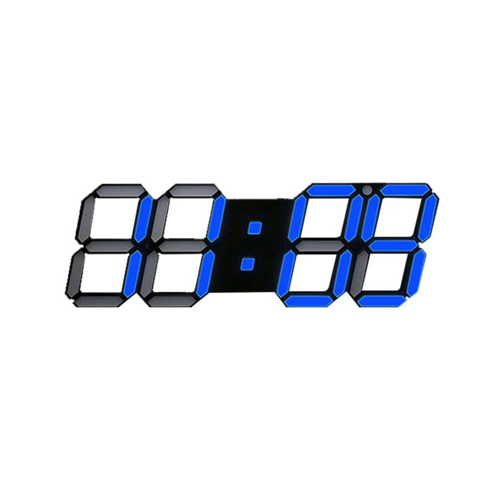 

NEWKBO 3D Intelligent Three-Dimensional With English Edition Remote Control White Box Blue Light Multi-Function Wall Clock