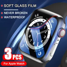 

Full Coverage edge Screen Protector For Apple Watch Series 6 5 4 3 38MM 40MM 44MM 42MM Soft glass Film For iWatch 4/5/6/SE