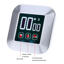 1pcs Kitchen Timer Touchscreen Kitchen Timer LCD Digital Cooking Count Up Countdown Alarm Clock Kitchen Accessories portable 1 7 lcd digital kitchen timer green white black