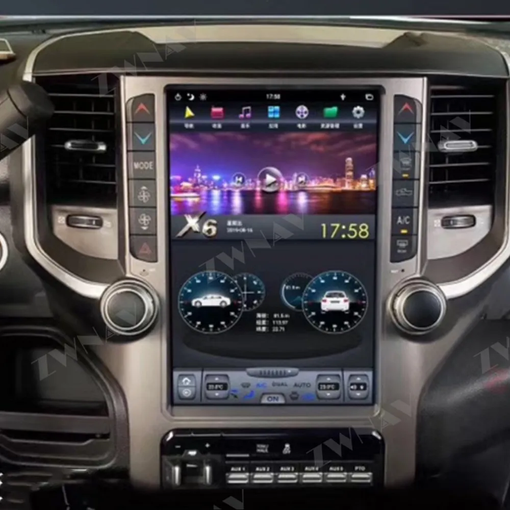 

For Dodge RAM 2018 2019 2020 Android 9.0 Tesla style Car Multimedia Player GPS Navigation Car Radio Tape Recorder Auto Head Unit