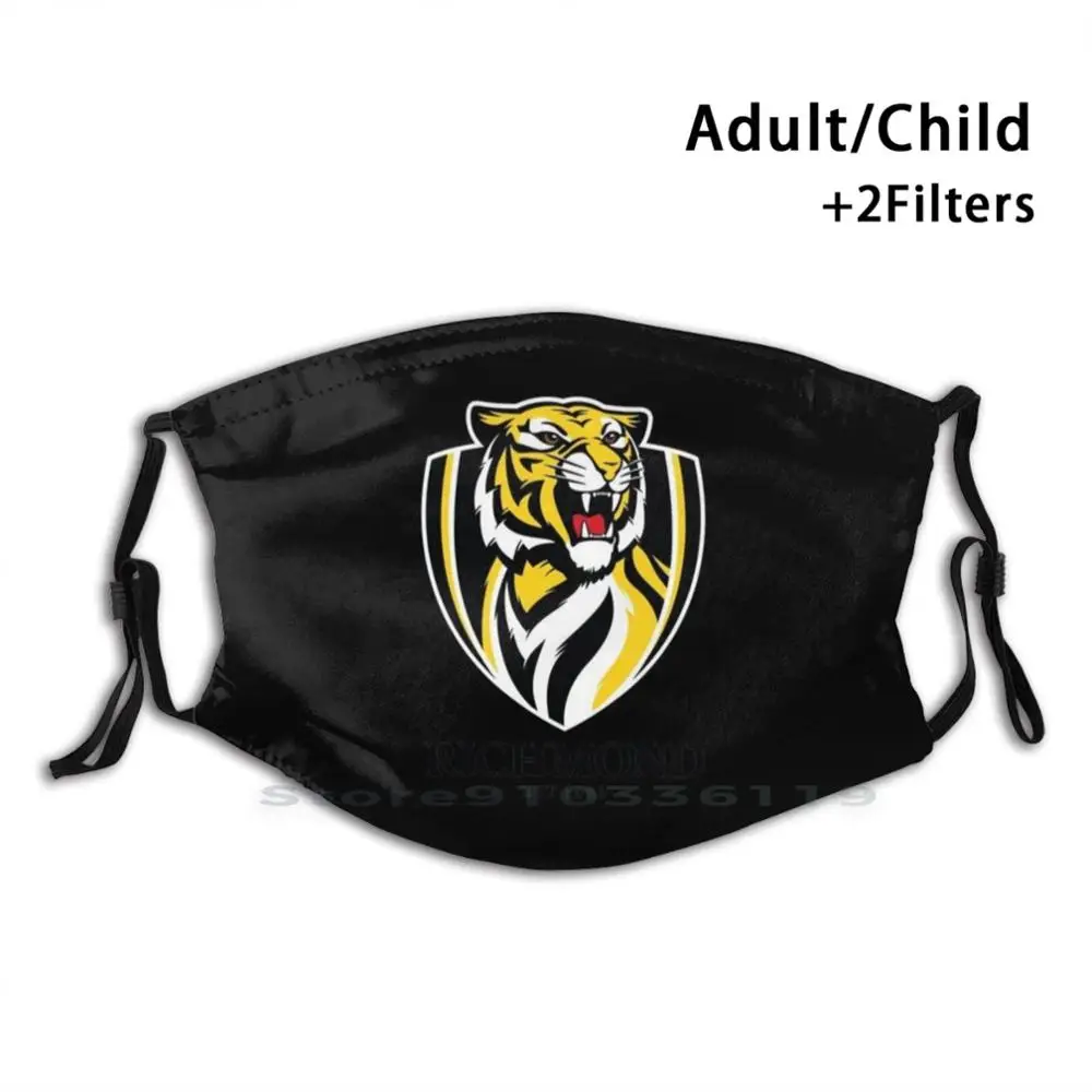 

Richmond Football Club Afl Adult Kids Washable Funny Face Mask With Filter Richmond Football Club Richmond Afl Australian