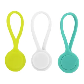 

3x Multifunction netic Earphone Cord Winder Cable Holder Organizer Clips, White+blue+green