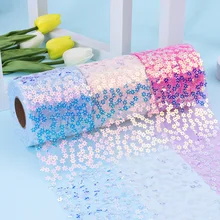 

roll 60mm/80mm/100mm/120mm Color Sequin Ribbon For DIY Hairbows Accessories Apparel Sewing Fabric Home Textile Wedding Decor