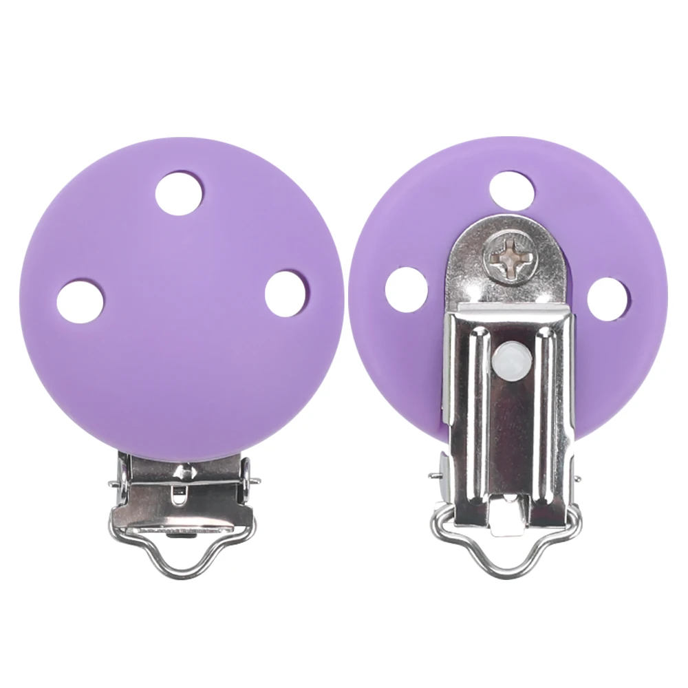 Pacifier Clip 3pcs Round DIY Baby Dummy Chain Nipple Holder Soother Nursing Teething Toy Silicone