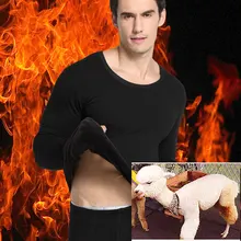 Мужской комплект термобелья из мериносовой шерсти, зимние кальсоны, термо рубашка+ штаны, одежда для мужчин, теплая одежда Lucky John