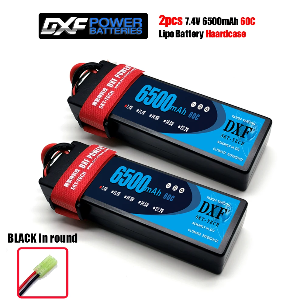 2PCS6500HARDBLACK 2 шт. DXF Lipo Батарея 2S 3S 7,4 V 11,1 V 6500 мА/ч, 5200 мА/ч, 60C 120C 50C 100C AKKU LiPo Батарея для Rc вертолет RC автомобиль Лодка - Цвет: 2PCS6500HARDBLACK