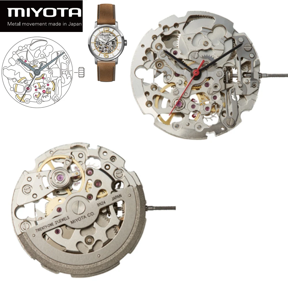 8N24 Miyota Qriginal Japan Importato Movimento Meccanico Per Seiko Meccanico Automatico Orologio Sostituzione Movimento Oro Argento