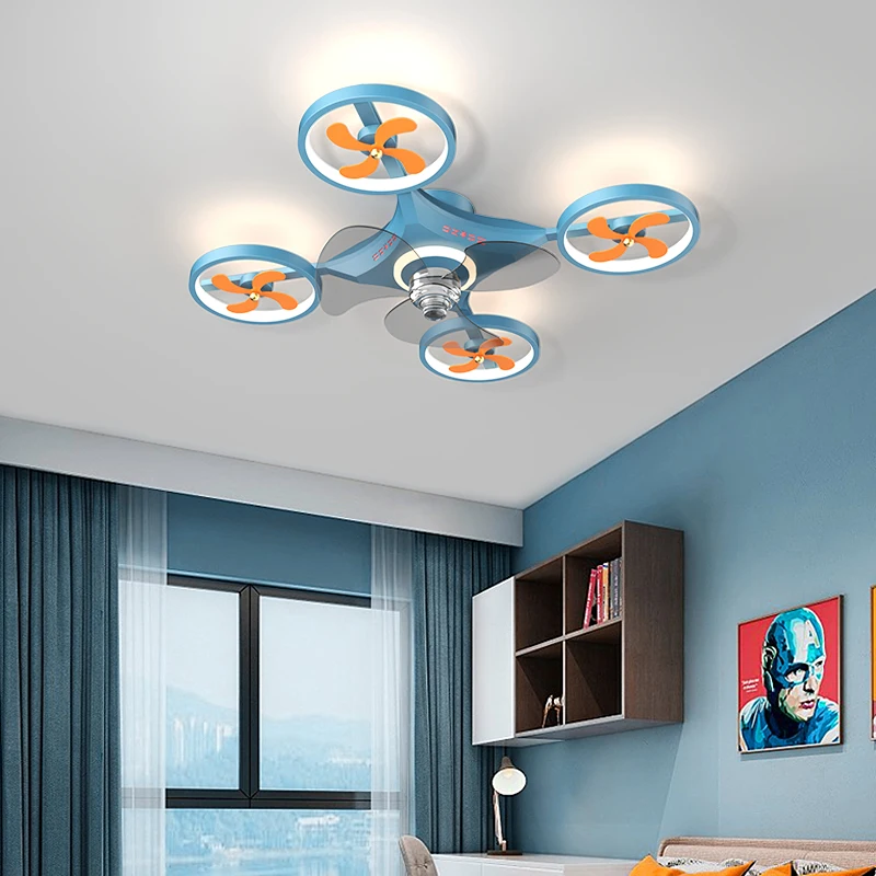 Children LED Ceiling Lights with fans for boys baby room Bedroom LED Ceiling fans Lamp for Kids room Ceiling fans lighting