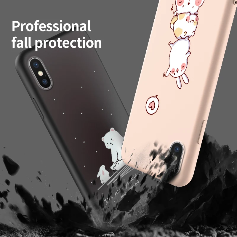 Милый мультяшный Мягкий силиконовый чехол для iPhone 11 Pro XR X Xs Max жидкий силиконовый чехол бампер для iPhone 6 6S 7 8 Plus