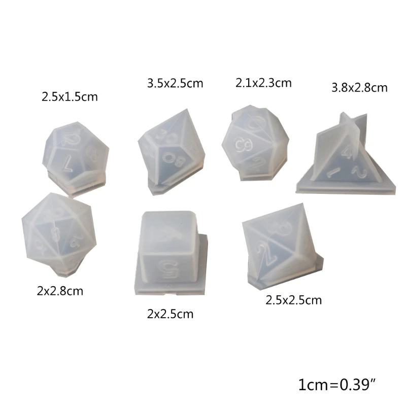 

7 Shapes Dice Fillet Square Triangle Dice Mold Dice Digital Game Silicone Mould