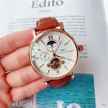 

IWC- New Automatic Mechanical Men Watch Silver Blue Stainless Steel Transparent Sapphire Glass AAA Glide Watches 9928