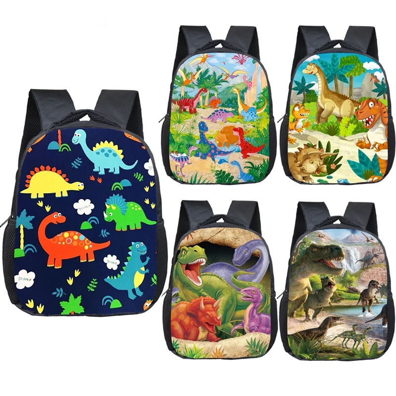 Mochila de dinosaurios de dibujos animados de 12 pulgadas, mochilas escolares para niños y niñas, mochilas para niños pequeños, mochila para niños, mochila para niños