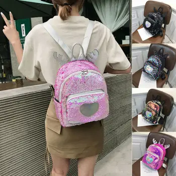 

Shining Women's Unicorn Sequins School Backpack Girls Student Teenage Travel Party Mini Shoulder Bag Kids Small Bag