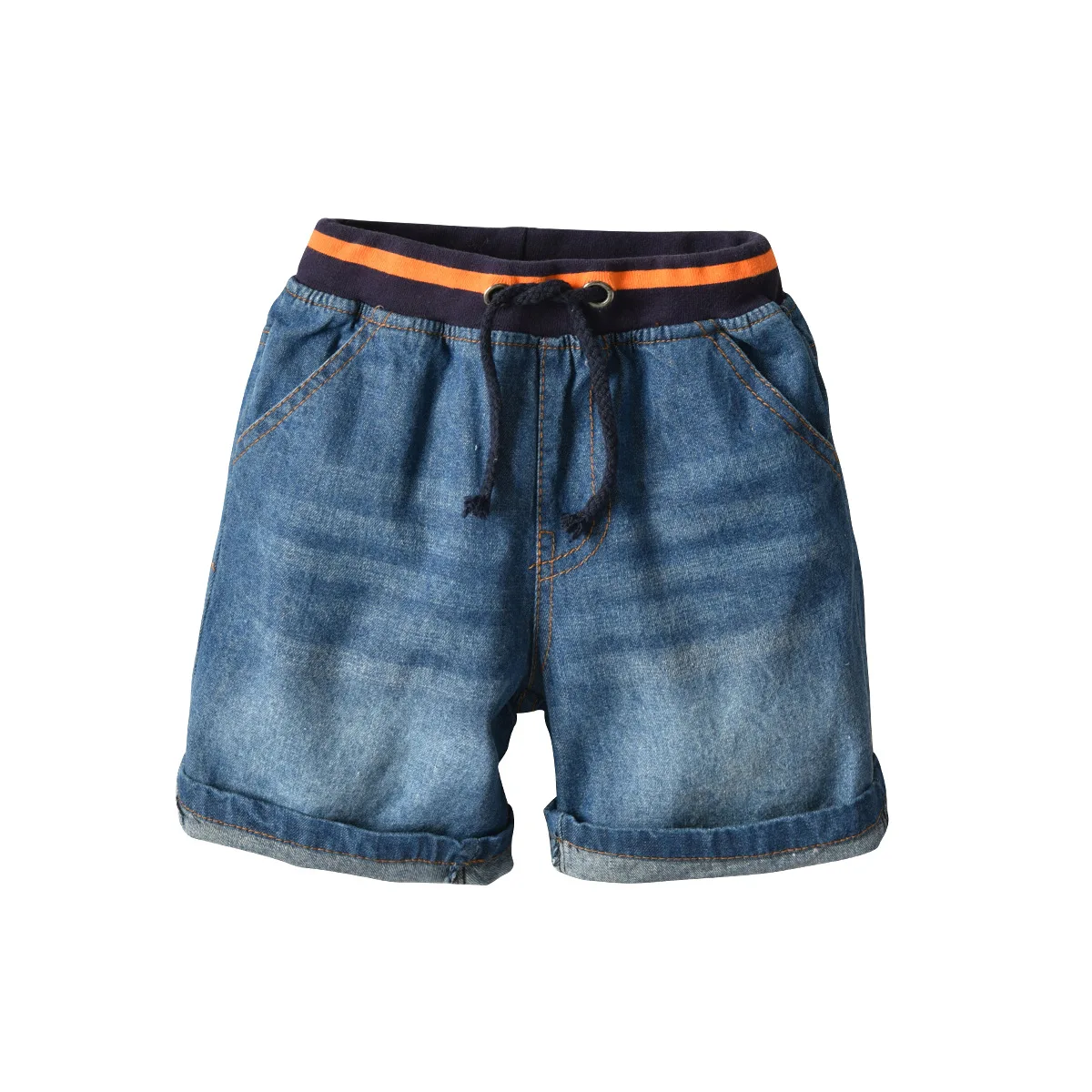 Джинсовые шорты для мальчиков, Детские повседневные штаны в рубчик на талии, летние шорты, поколение полных