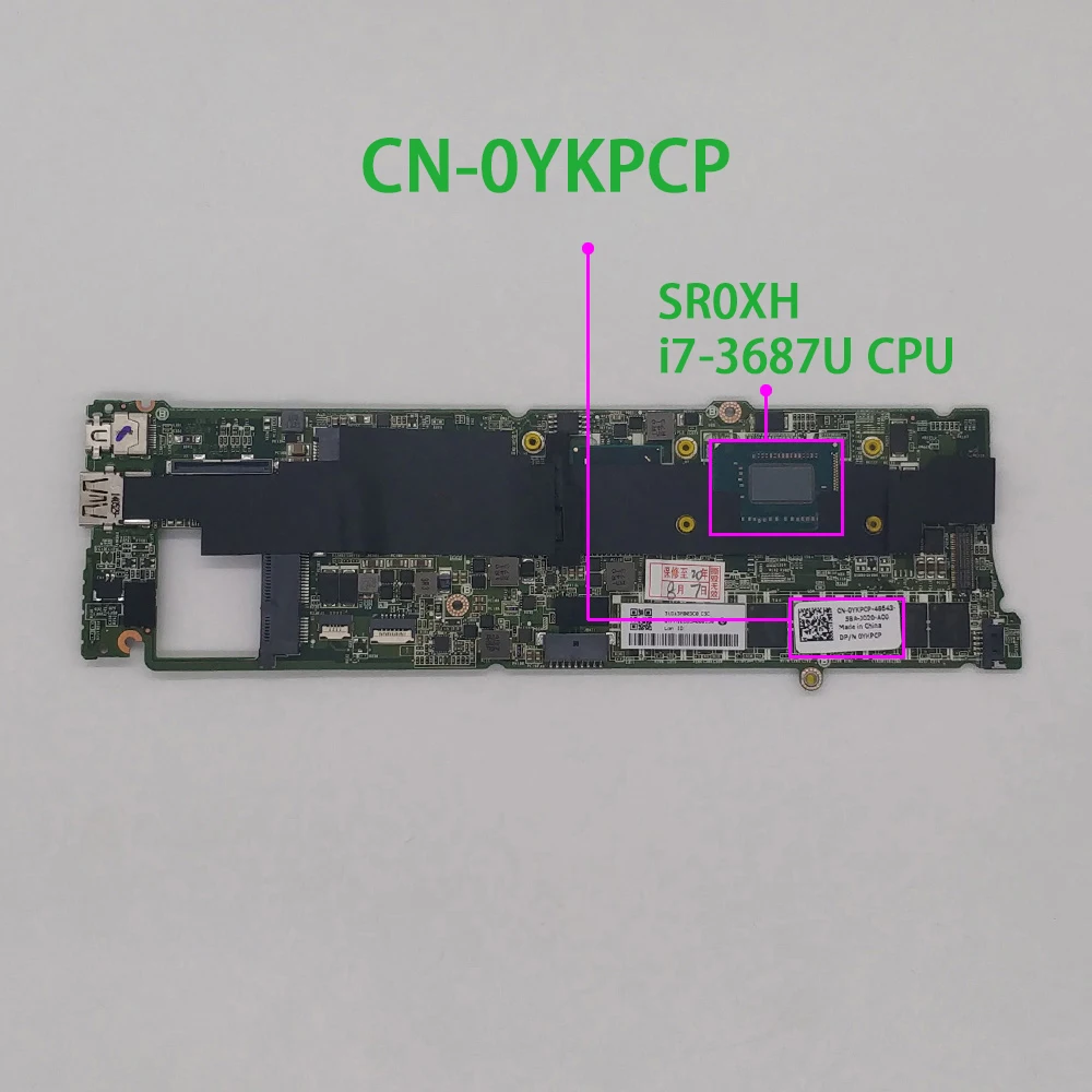 

Genuine CN-0YKPCP 0YKPCP YKPCP DAD13BMBCC1 w i7-3687U CPU 8G RAM Laptop Motherboard Mainboard for Dell XPS L322X Notebook PC