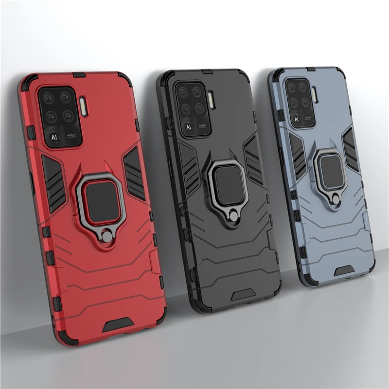 

Чехол для OPPO A94 4G, чехол для OPPO A94 4G, защитный чехол, армированный чехол, оболочка, чехол, кольцо на палец, подставка, Жесткий Чехол для задней панели