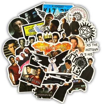 

50Pcs American Hot TV Drama Series Supernatural Stickers For Skateboard Motorcycle Laptop Luggage Waterproof Guitar Car Sticker