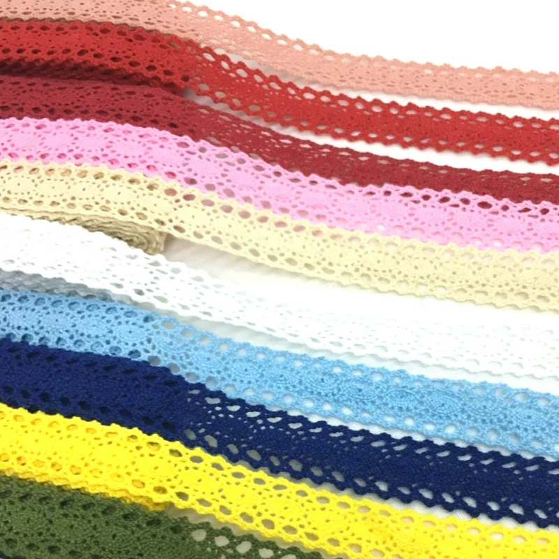 lace ribbon cotton ribbon lace sewing supplies lace sewing accessories lace decoration lace accessories lace garment accessories lace fabric chiffon lace fabric 2Y 1cm1.5cm2.5cm 6cm Crocheted Webbing Cotton Lace Floral Ribbon for Handmade Sewing Christmas Easter Wedding Deco Gift Packing