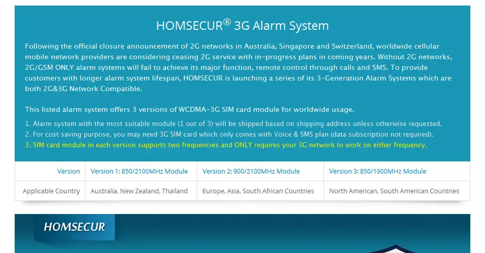 HOMSECUR DIY LA02-3g беспроводной lcd 3g/GSM RFID SMS Autodial домашняя система охранной сигнализации PIR дверной датчик дистанционного управления опционально