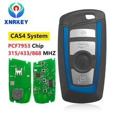 

XNRKEY 4 Button Blue Remote Key ID49/PCF7953 Chip 315/433/868Mhz for BMW 3 5 7 Series 318 320 325 330 523 528 535 550 Car Key