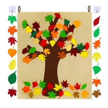 

DIY Self-adhesive Felt Fall Maple Tree with 52pc Detachable Autumn Leaf Ornament