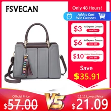 FSVECAN черная кожаная сумка с кисточками через плечо для женщин, модные роскошные дизайнерские сумки высокого качества bolsa feminina