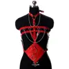 Red Lingerie Leather Harness Belt Chain Punk Fashion Street Bondage Top Chest Pentagram Sexy Suspender Adjustable Club Dance ► Photo 2/6