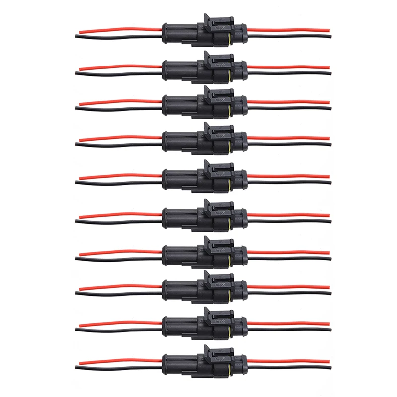 

10 Pairs Male Female Terminals 7cm Cable 2-pin Electrical Wire Connector Automobile Boat Motorcycle Connector