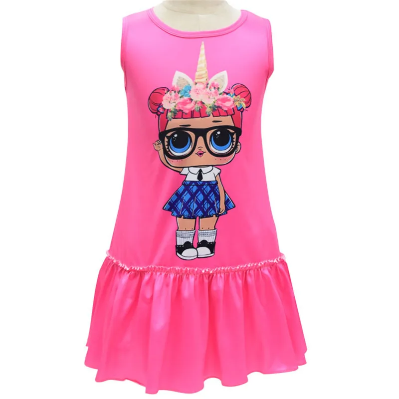 Повседневное платье для девочек; платья принцессы с героями мультфильмов; Летние платья без рукавов; костюм для маленьких девочек; детская одежда; одежда для детей