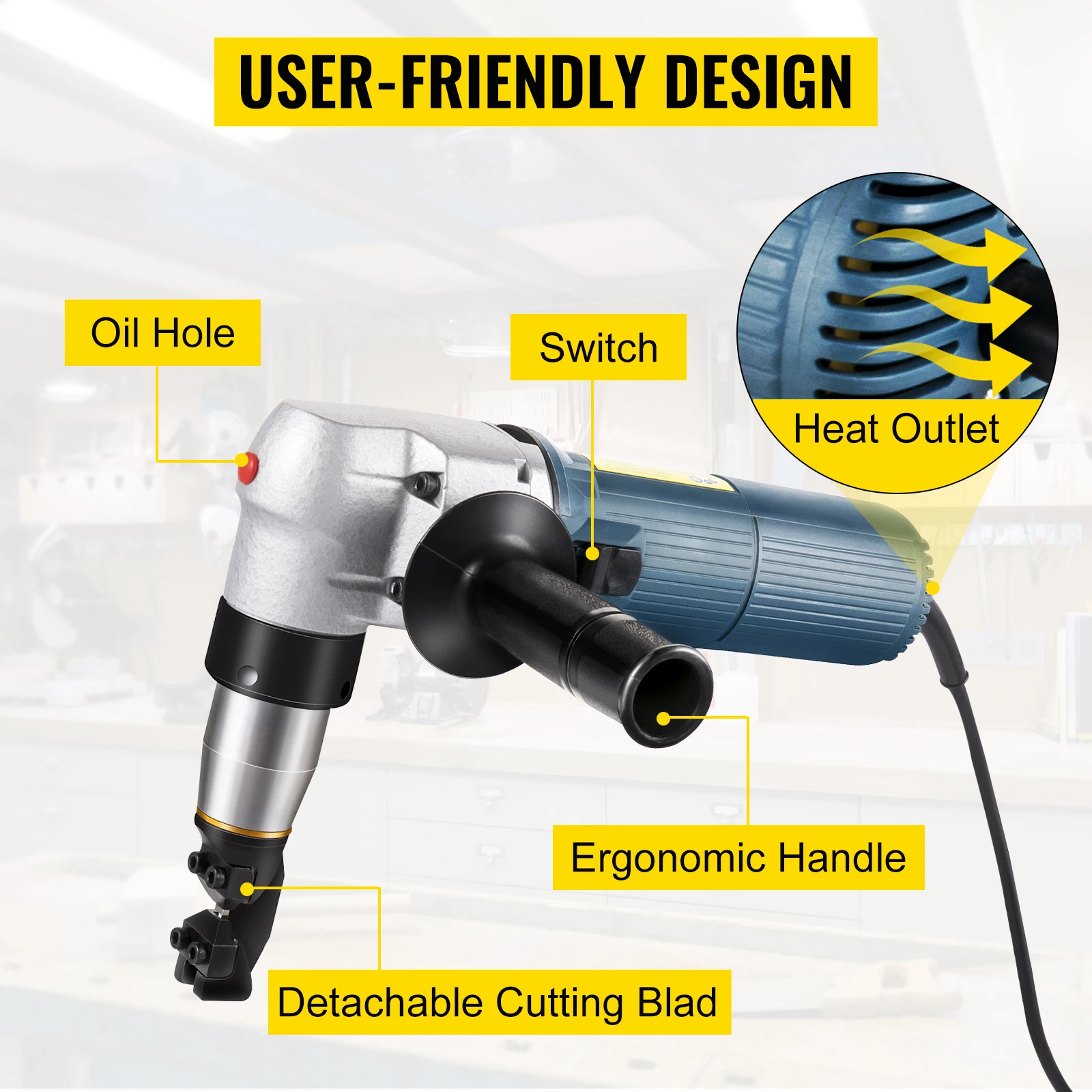 VEVOR 380W 625W Electric Metal Nibbler Corded Shears Cutter 1.8MM 4MM Cutting Thickness for Sheet Metal Stainless Steel Plastic 5