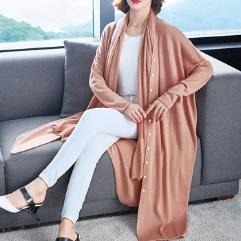 

2019 Spring Autumn Women Long Knitted Cardigan Cotton Thin Sweater Fashion Crochet Jacket Casual Office Ladies Outwear Top 0730