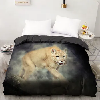 

3D Printed Custom Design Duvet Cover Quilt Comforter Blanket Case Covers Bedding Set Animal Leopard Black 260x220cm Home Textile