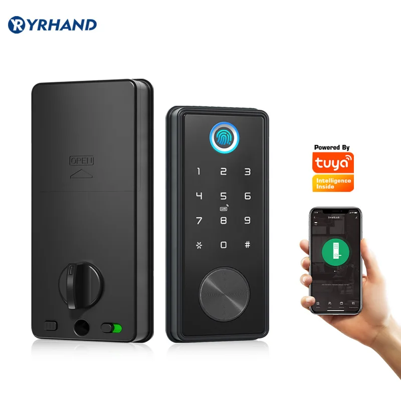 

tuya smart home fingerprint lock cerradura inteligente wifi Biometric deadbolt electronic door lock