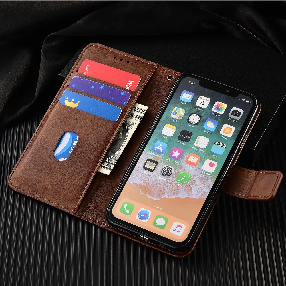 Кожаный чехол бумажник для POCO X2 F1 Xiaomi Mi CC9 Meitu CC9e 9T 4i 4c 5X 6X A1 A2 8 Lite 9 SE Mi5X Redmi 7A K20 GO S2