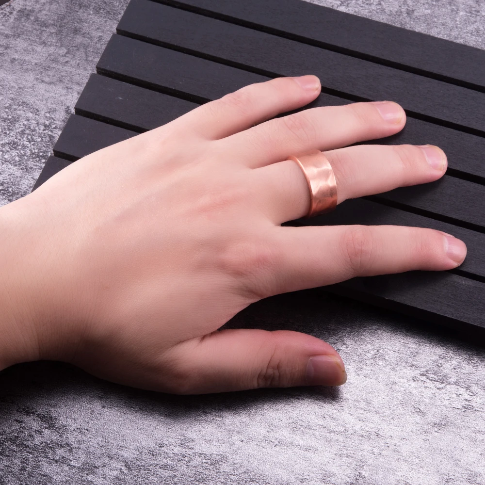 Finger Ring Vinterly Pure Copper Mens Finger Ring Magnetic Bands Arthritis Pain Relief Adjustable Resizable Jewelry