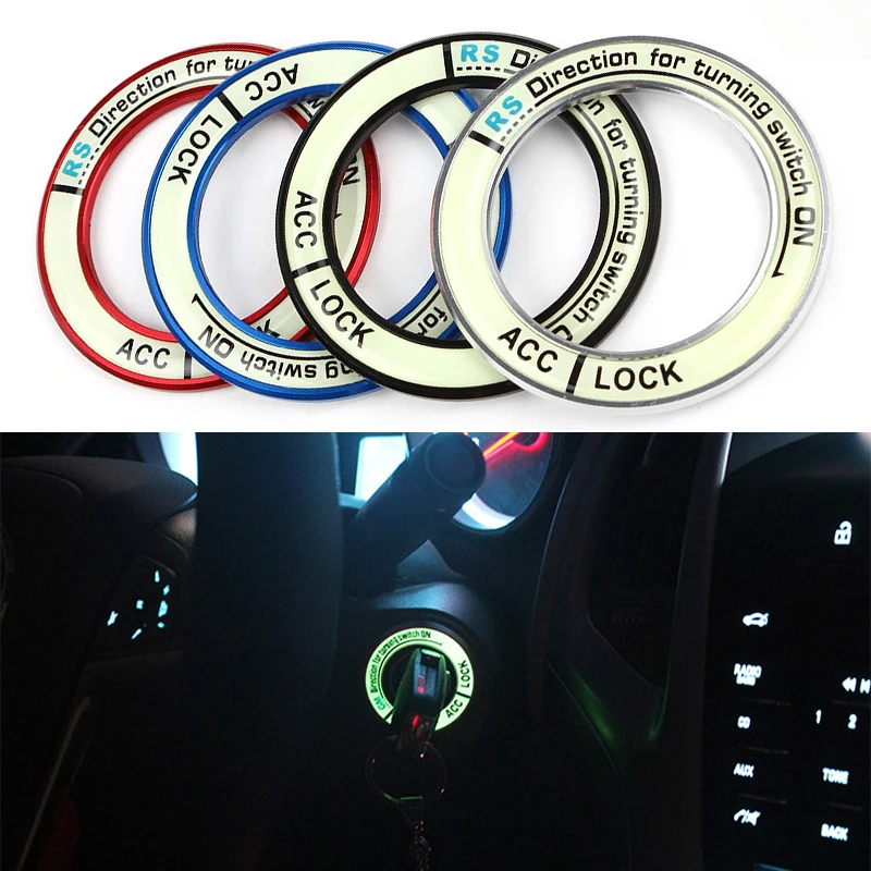 LEEPEE светящиеся 3D наклейки-кольца для автомобиля переключатель зажигания Крышка круглый светильник украшение для COROLLA Lewin